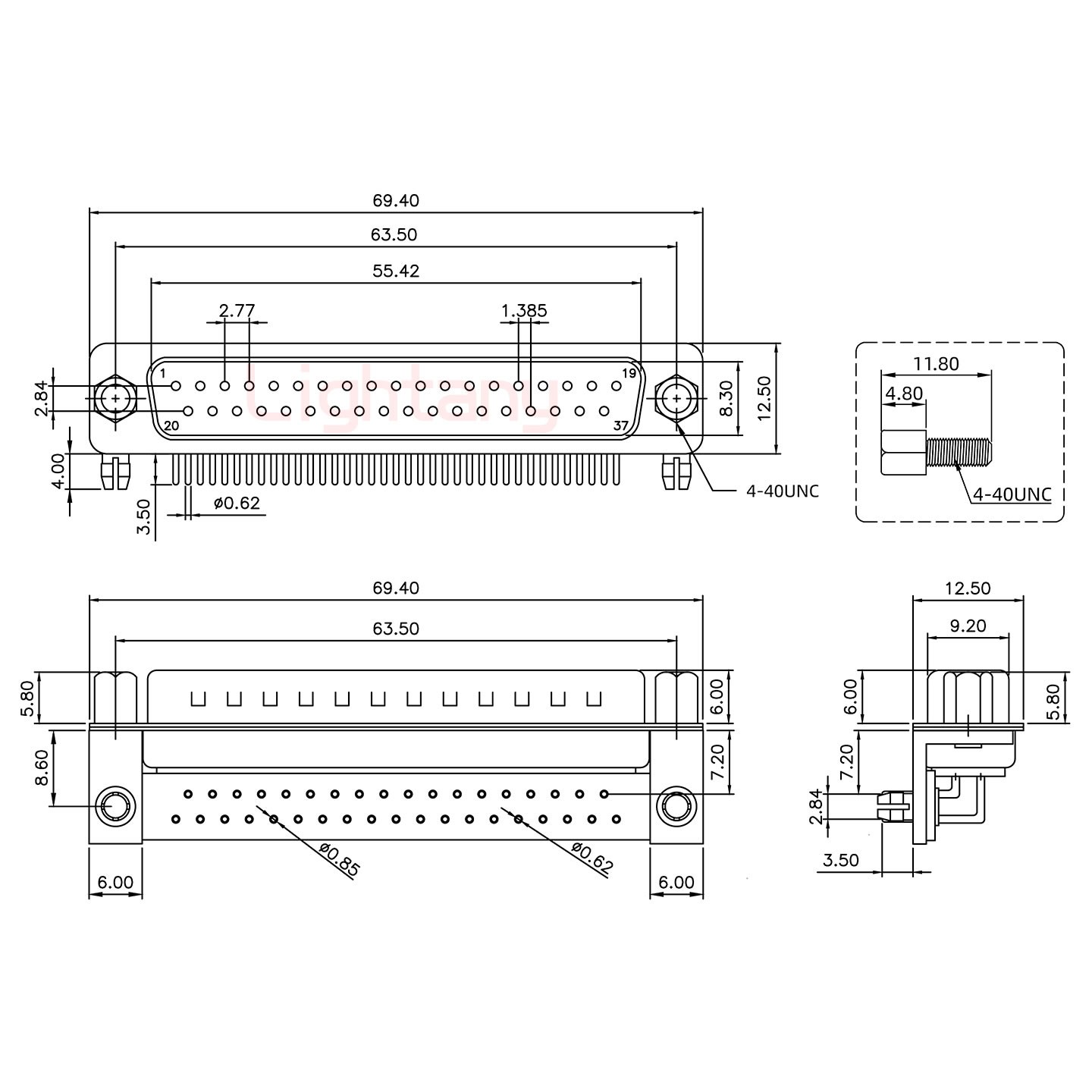 DR37 公 彎插板7.2 金屬支架8.6 鎖螺絲 車(chē)針