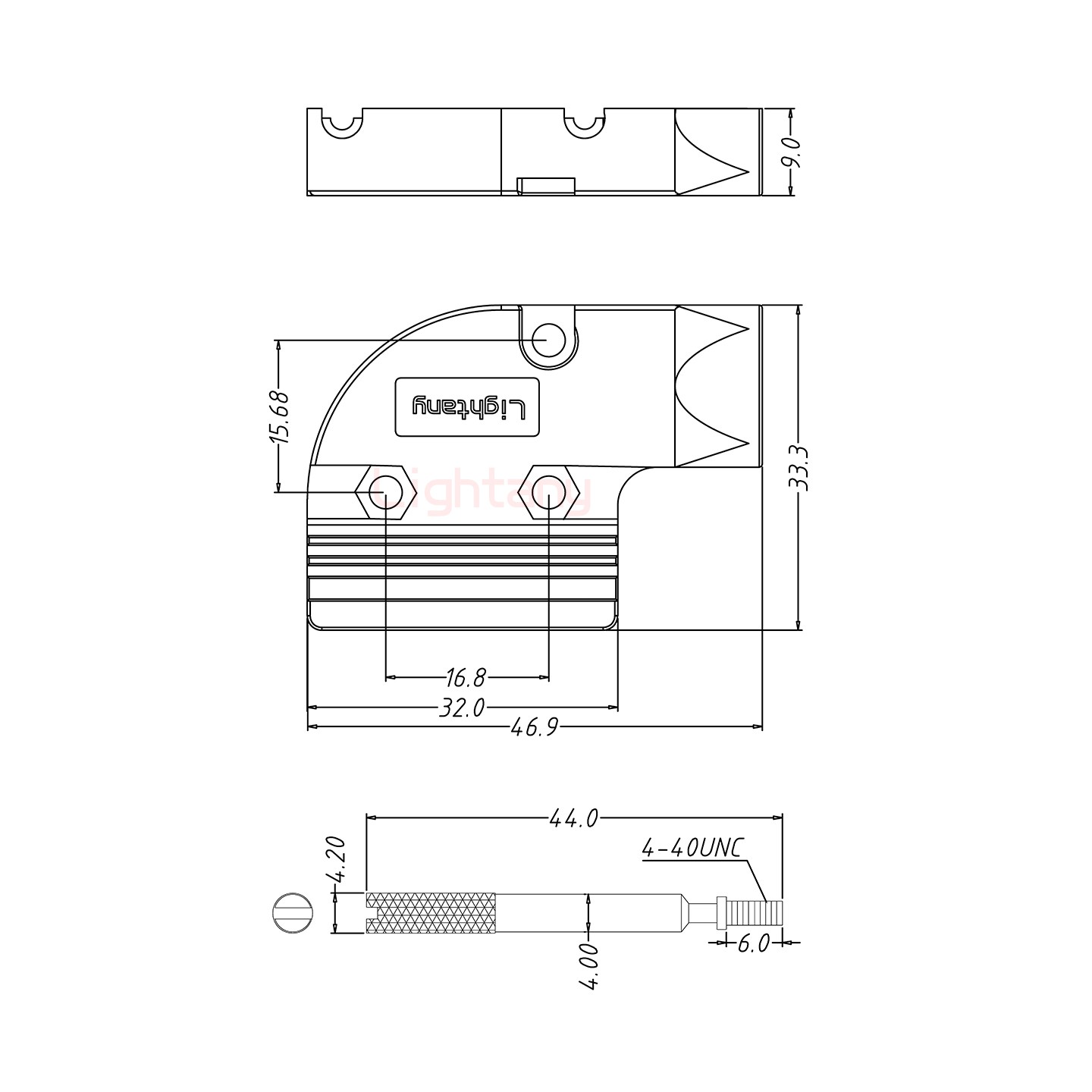 HDB15公焊線(xiàn)+金屬外殼424彎出線(xiàn)4~12mm