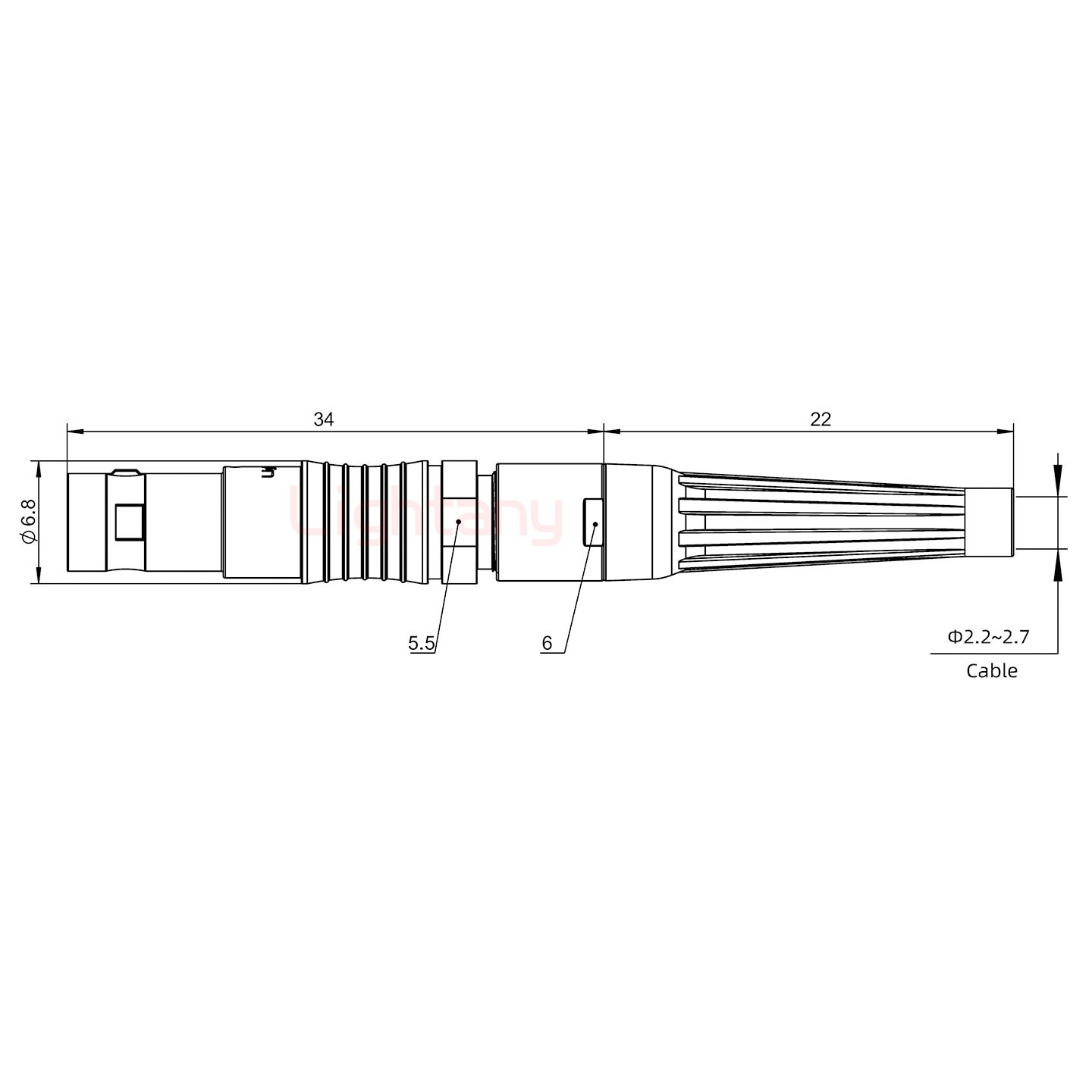 PHG.00.002.CLLD27Z推拉自鎖帶護(hù)套浮動插座