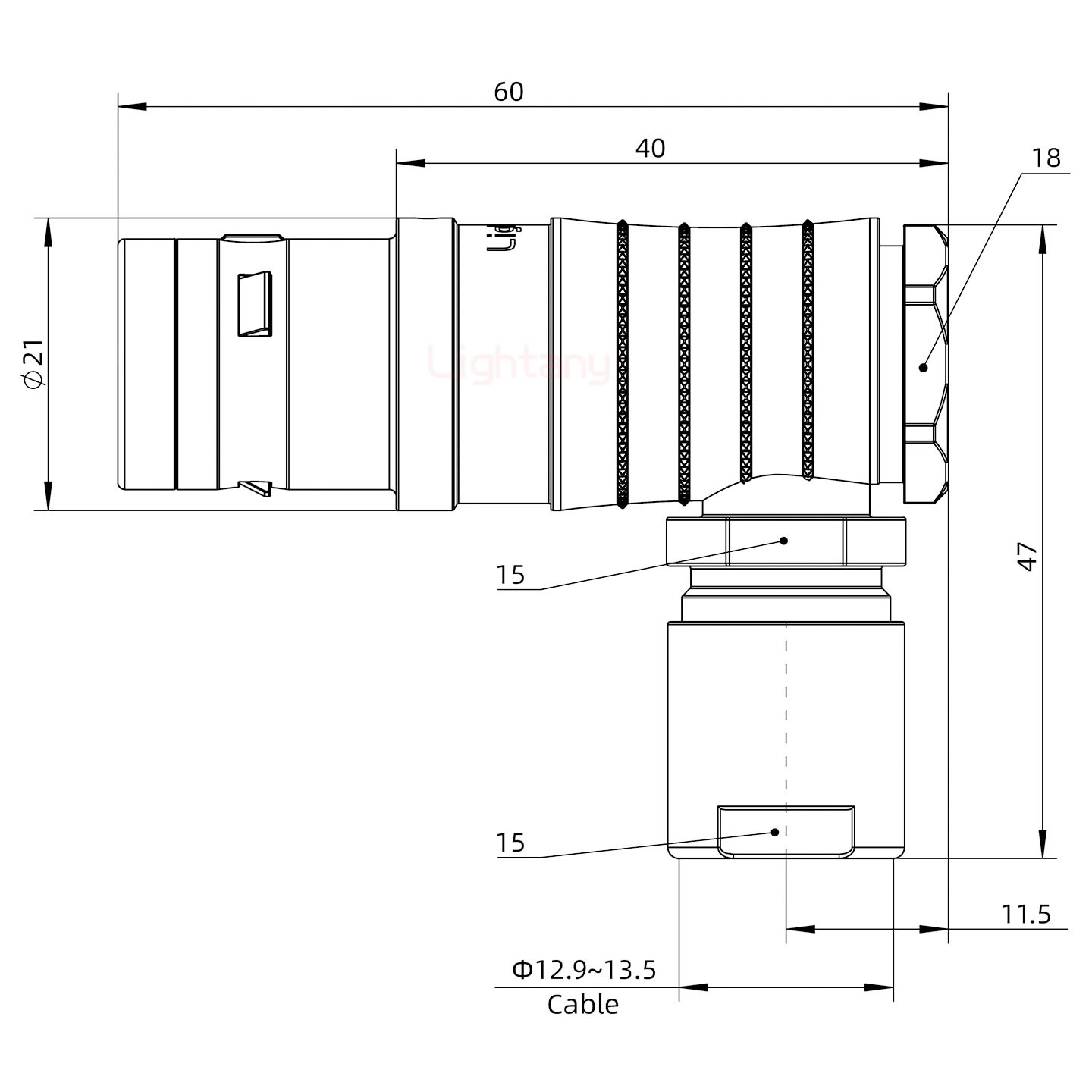 FHG.3K.010.CLAK13推拉自鎖彎式插頭